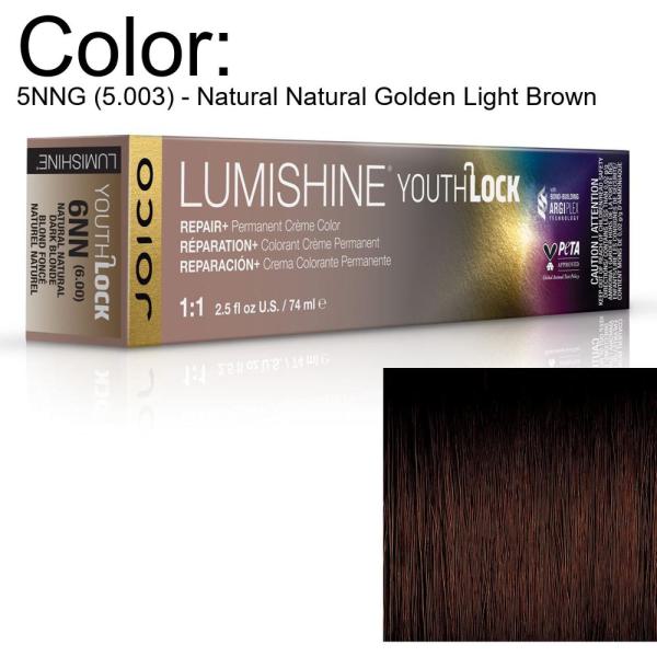 LumiShine YouthLock Permanent Creme Color - 5NNG (5.003) - Natural Natural Golden Light Brown / 2.5 oz. by Joico