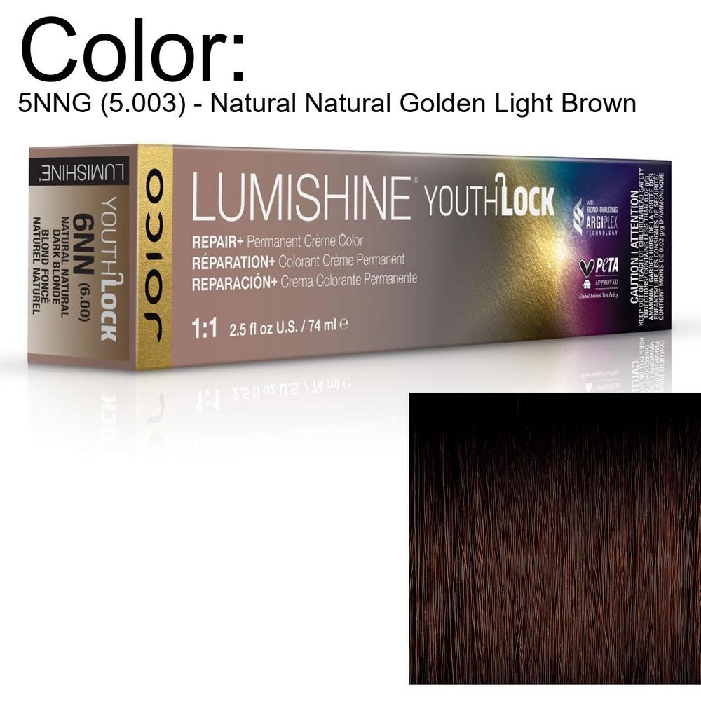 LumiShine YouthLock Permanent Creme Color - 5NNG (5.003) - Natural Natural Golden Light Brown / 2.5 oz. by Joico