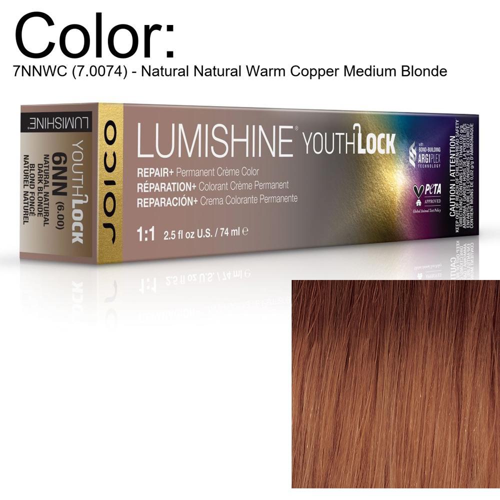 LumiShine YouthLock Permanent Creme Color - 7NNWC (7.0074) - Natural Natural Warm Copper Medium Blonde / 2.5 oz. by Joico