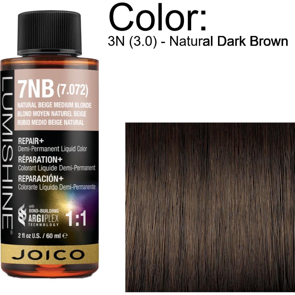 LumiShine Demi Permanent Liquid Color - 3N (3.0) - Natural Dark Brown / 2 oz. By Joico
