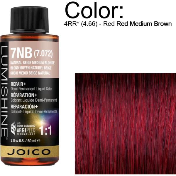 LumiShine Demi Permanent Liquid Color - 4RR* (4.66) - Red Red Medium Brown / 2 oz. By Joico