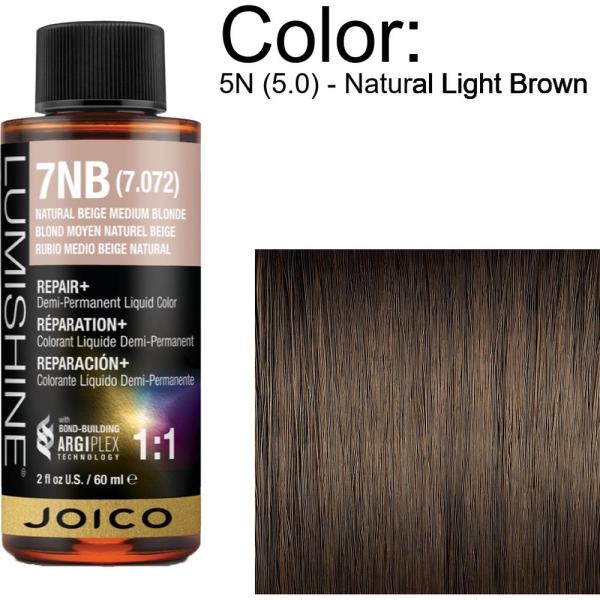 LumiShine Demi Permanent Liquid Color - 5N (5.0) - Natural Light Brown / 2 oz. By Joico