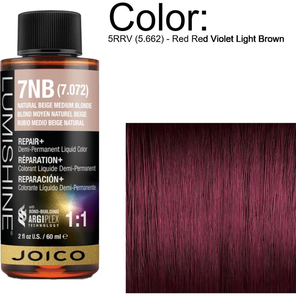 LumiShine Demi Permanent Liquid Color - 5RRV (5.662) - Red Red Violet Light Brown / 2 oz. By Joico