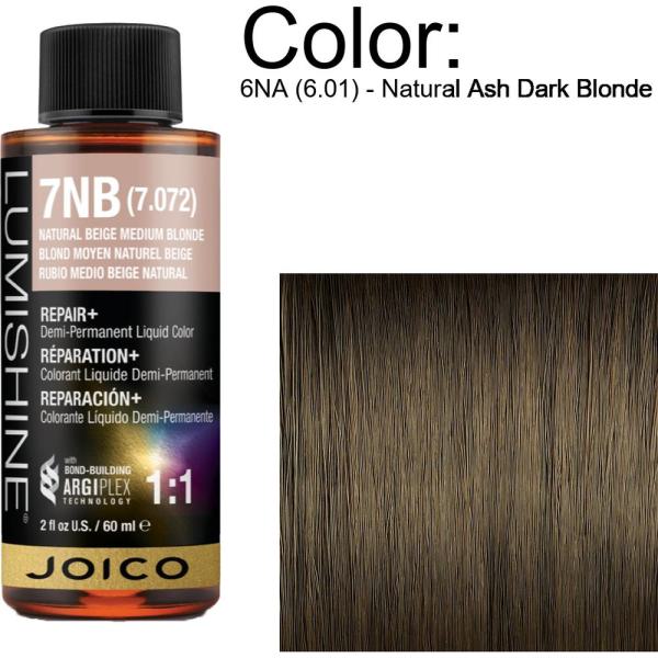 LumiShine Demi Permanent Liquid Color - 6NA (6.01) - Natural Ash Dark Blonde / 2 oz. By Joico