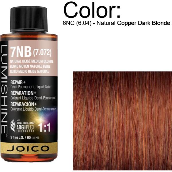 LumiShine Demi Permanent Liquid Color - 6NC (6.04) - Natural Copper Dark Blonde / 2 oz. By Joico