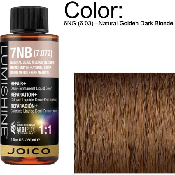 LumiShine Demi Permanent Liquid Color - 6NG (6.03) - Natural Golden Dark Blonde / 2 oz. By Joico