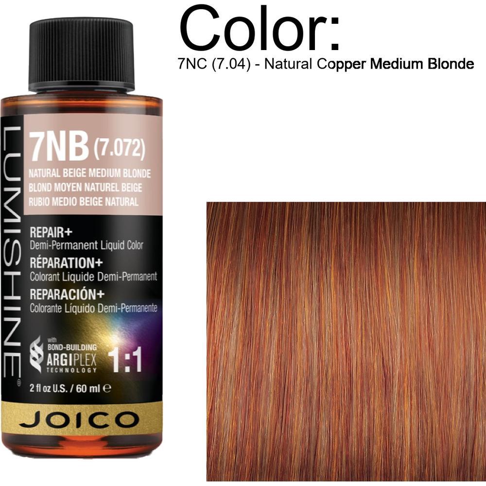 LumiShine Demi Permanent Liquid Color - 7NC (7.04) - Natural Copper Medium Blonde / 2 oz. By Joico