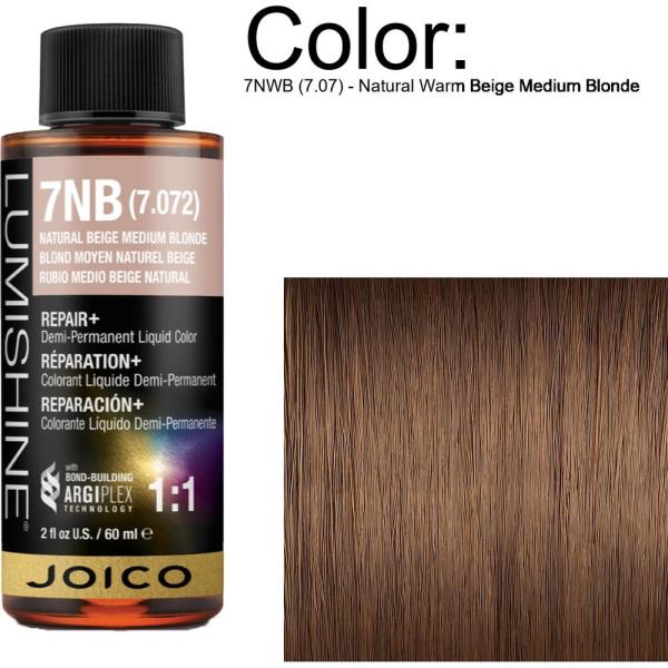 LumiShine Demi Permanent Liquid Color - 7NWB (7.07) - Natural Warm Beige Medium Blonde / 2 oz. By Joico