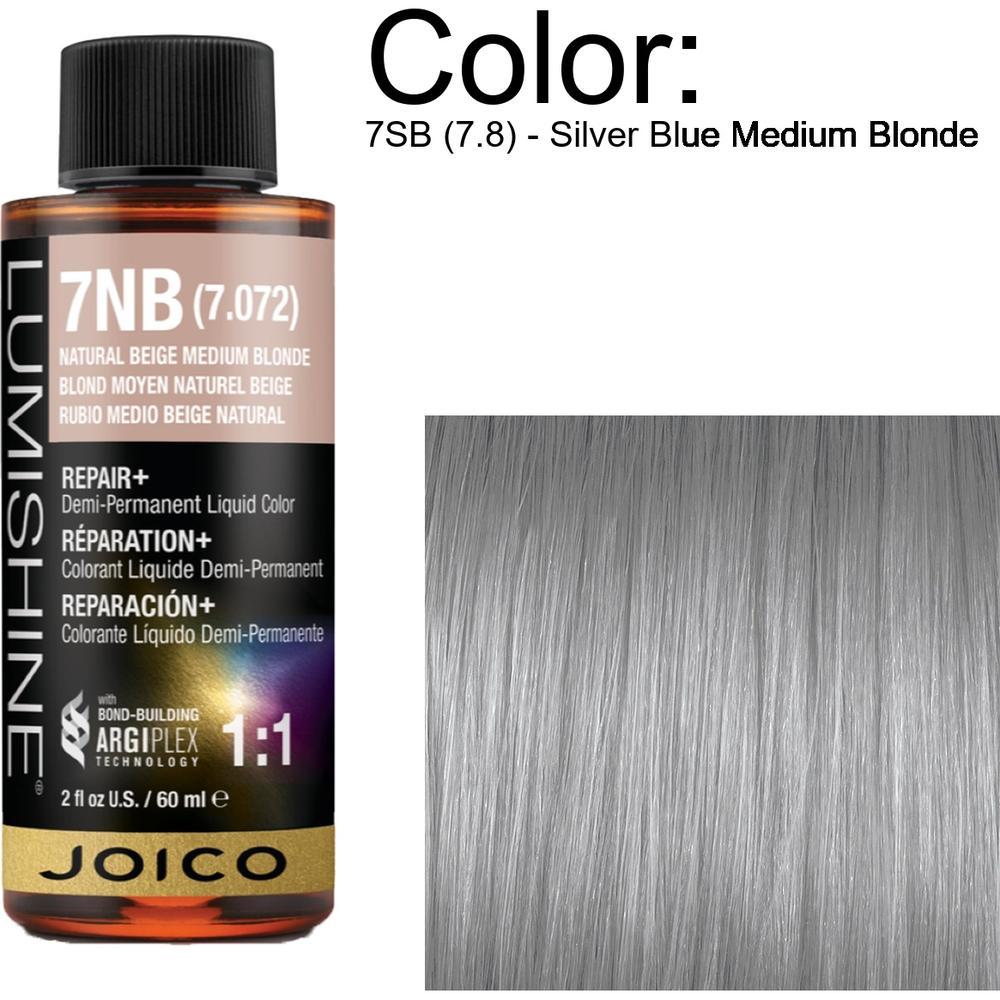 LumiShine Demi Permanent Liquid Color - 7SB (7.8) - Silver Blue Medium Blonde / 2 oz. By Joico