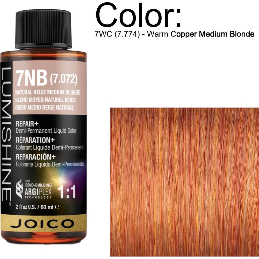 LumiShine Demi Permanent Liquid Color - 7WC (7.774) - Warm Copper Medium Blonde / 2 oz. By Joico