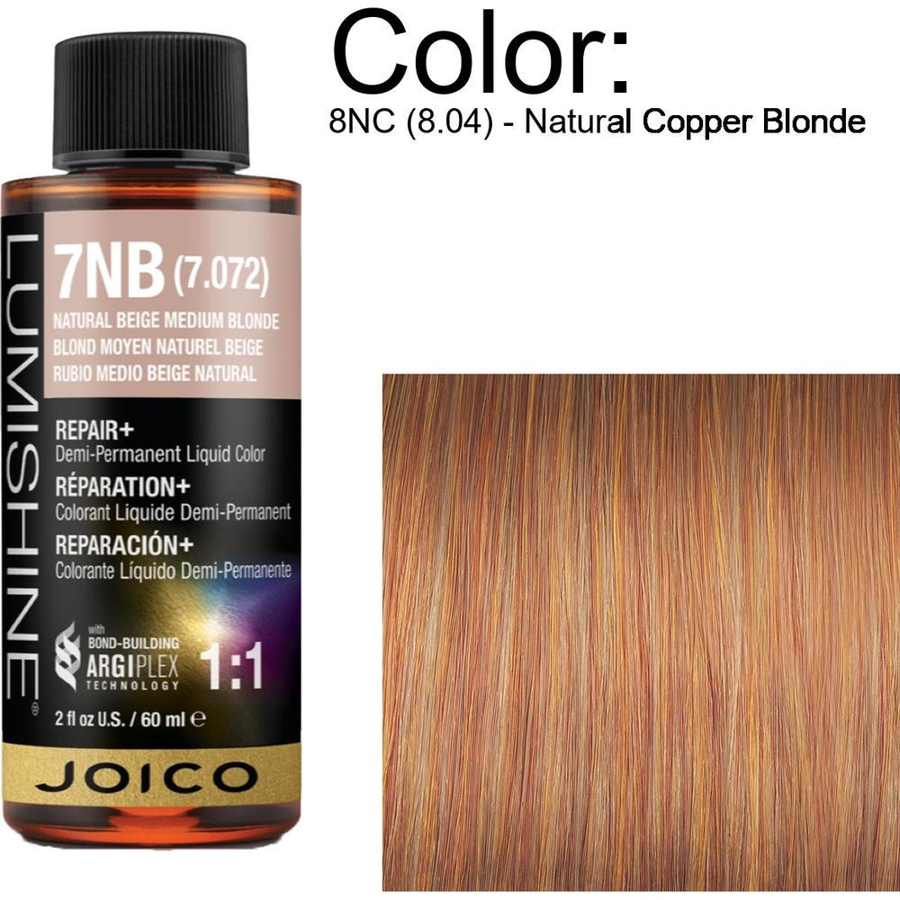 LumiShine Demi Permanent Liquid Color - 8NC (8.04) - Natural Copper Blonde / 2 oz. By Joico
