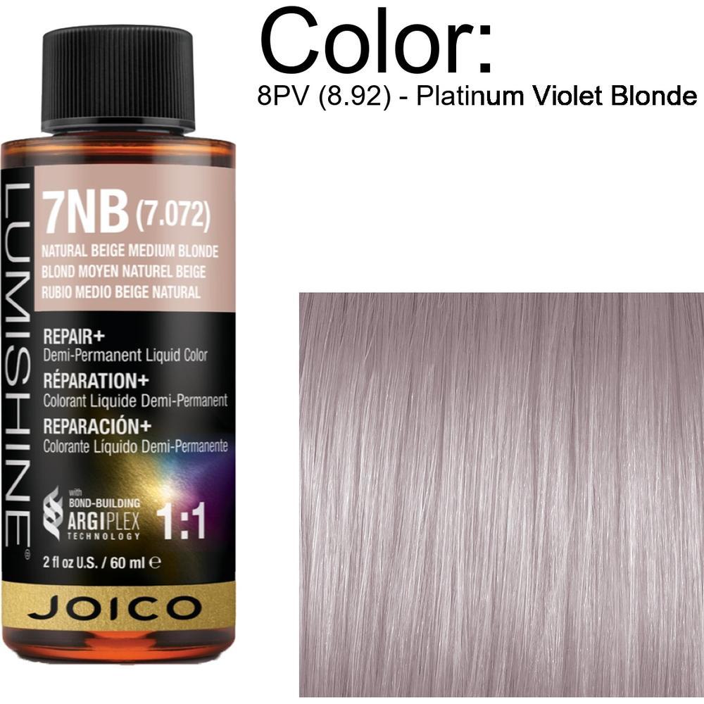 LumiShine Demi Permanent Liquid Color - 8PV (8.92) - Platinum Violet Blonde / 2 oz. By Joico