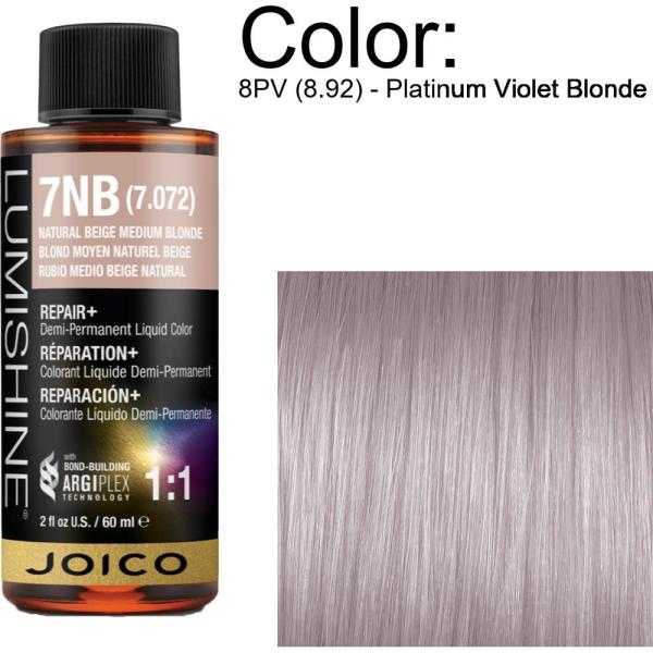 LumiShine Demi Permanent Liquid Color - 8PV (8.92) - Platinum Violet Blonde / 2 oz. By Joico