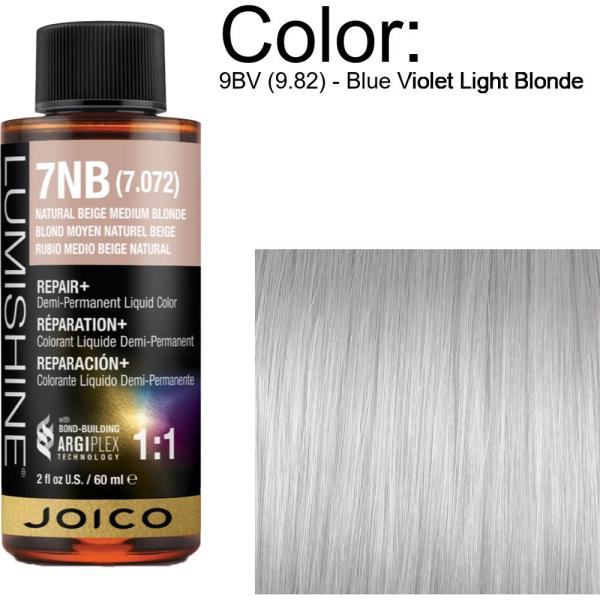 LumiShine Demi Permanent Liquid Color - 9BV (9.82) - Blue Violet Light Blonde / 2 oz. By Joico
