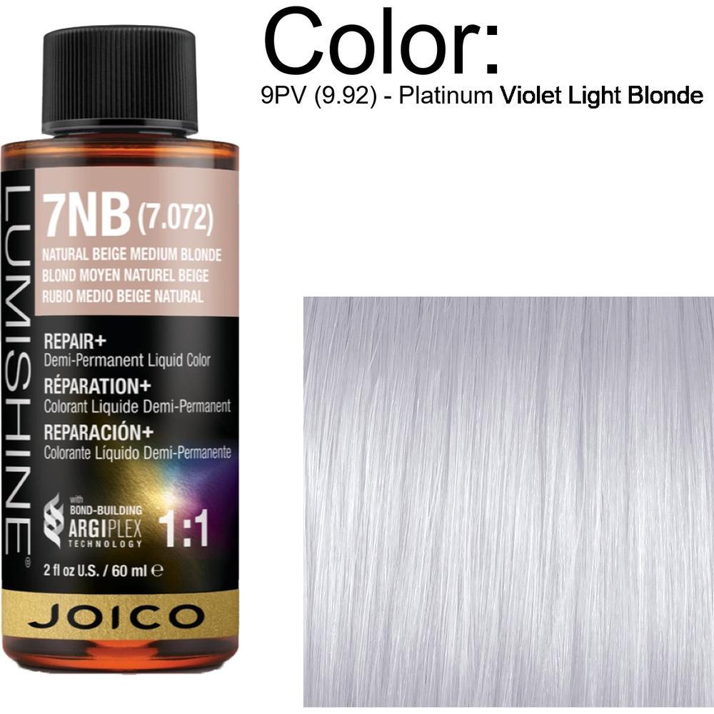 LumiShine Demi Permanent Liquid Color - 9PV (9.92) - Platinum Violet Light Blonde / 2 oz. By Joico
