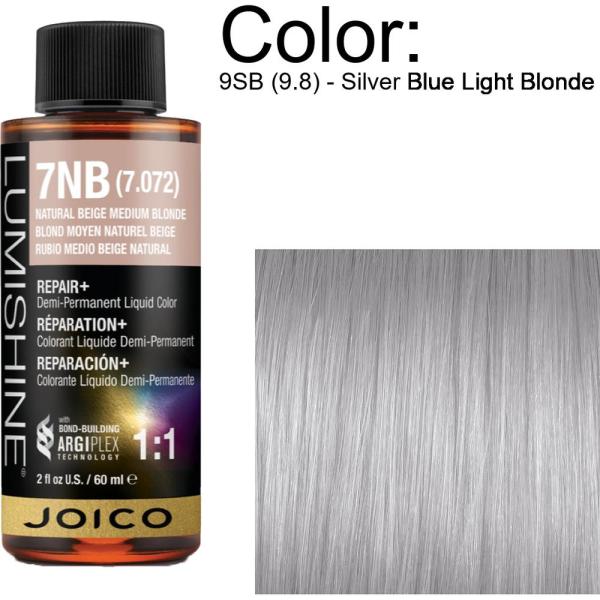 LumiShine Demi Permanent Liquid Color - 9SB (9.8) - Silver Blue Light Blonde / 2 oz. By Joico