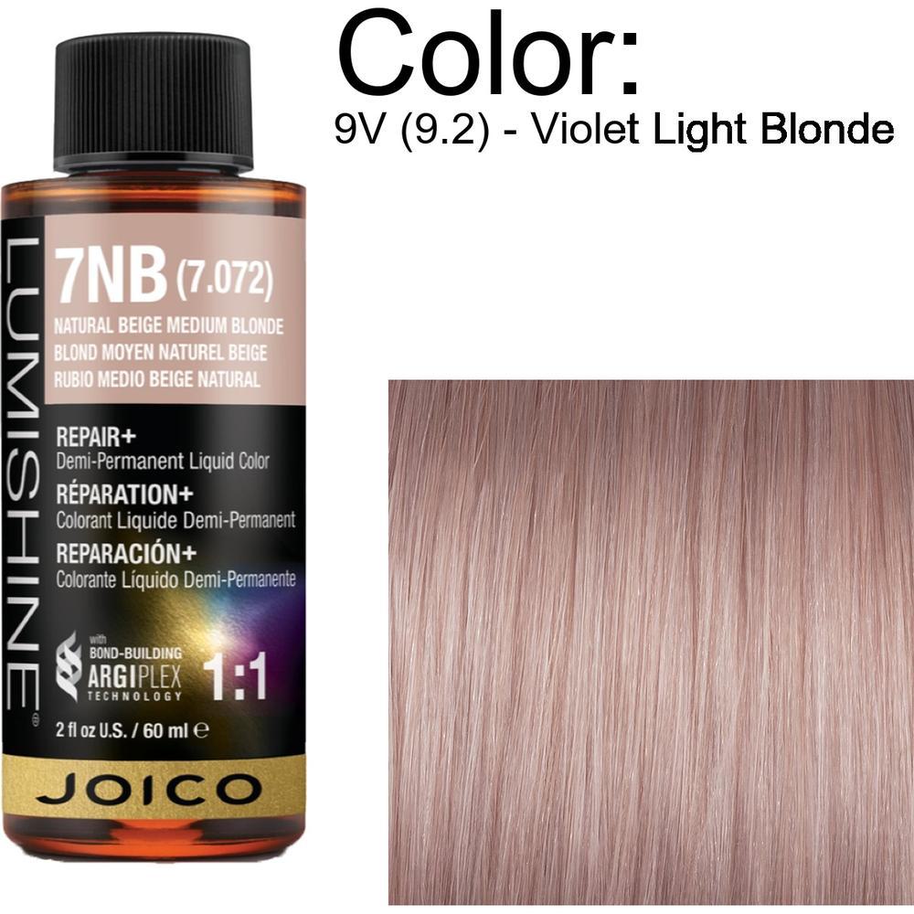 LumiShine Demi Permanent Liquid Color - 9V (9.2) - Violet Light Blonde / 2 oz. By Joico