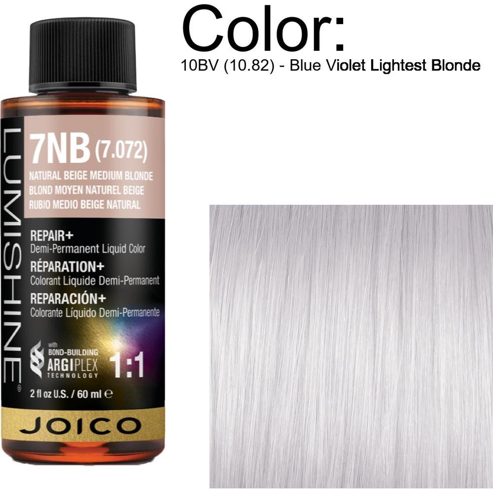LumiShine Demi Permanent Liquid Color - 10BV (10.82) - Blue Violet Lightest Blonde / 2 oz. By Joico