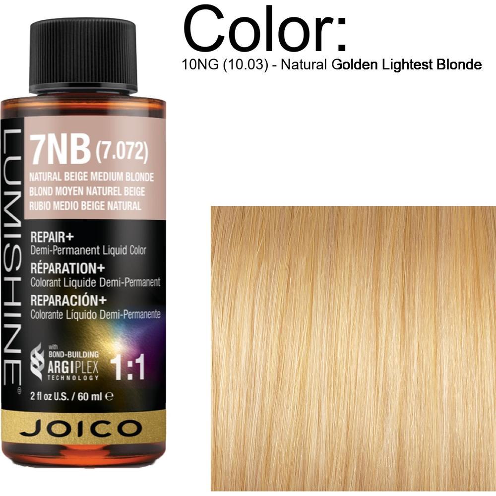 LumiShine Demi Permanent Liquid Color - 10NG (10.03) - Natural Golden Lightest Blonde / 2 oz. By Joico