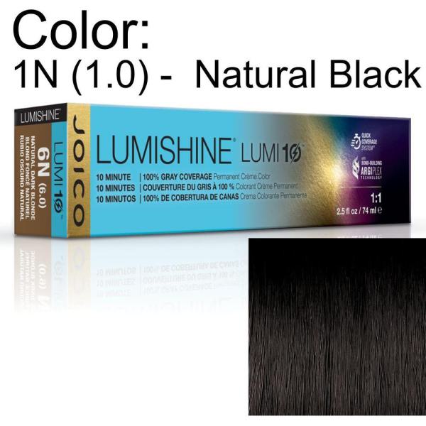 LumiShine Lumi10 Permanent Creme Color - 1N (1.0) -  Natural Black / 2.5 oz. by Joico