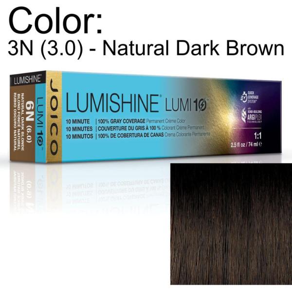 LumiShine Lumi10 Permanent Creme Color - 3N (3.0) - Natural Dark Brown / 2.5 oz. by Joico