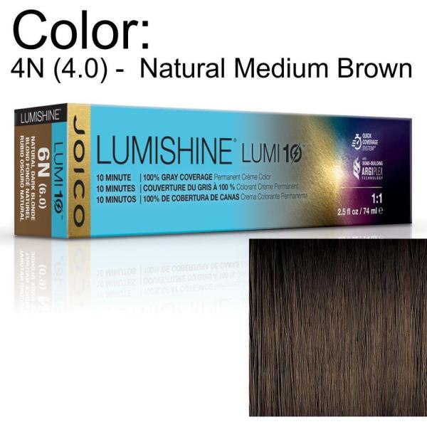 LumiShine Lumi10 Permanent Creme Color - 4N (4.0) -  Natural Medium Brown / 2.5 oz. by Joico