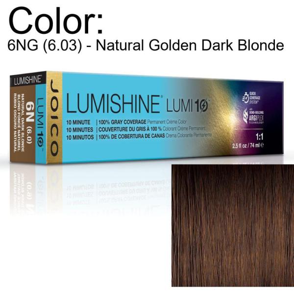 LumiShine Lumi10 Permanent Creme Color - 6NG (6.03) - Natural Golden Dark Blonde / 2.5 oz. by Joico