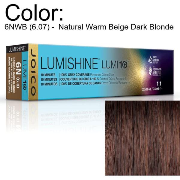 LumiShine Lumi10 Permanent Creme Color - 6NWB (6.07) -  Natural Warm Beige Dark Blonde / 2.5 oz. by Joico