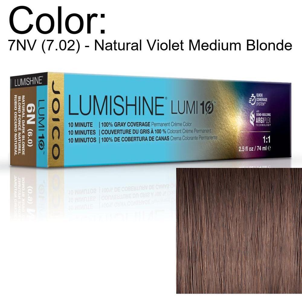 LumiShine Lumi10 Permanent Creme Color - 7NV (7.02) - Natural Violet Medium Blonde / 2.5 oz. by Joico