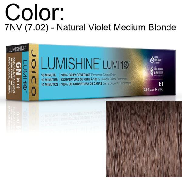 LumiShine Lumi10 Permanent Creme Color - 7NV (7.02) - Natural Violet Medium Blonde / 2.5 oz. by Joico