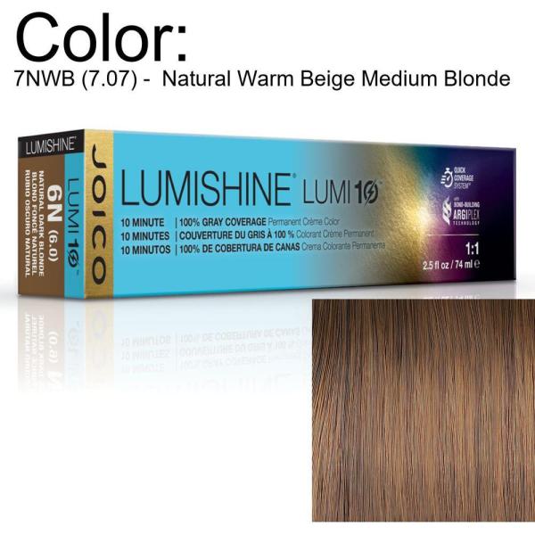 LumiShine Lumi10 Permanent Creme Color - 7NWB (7.07) -  Natural Warm Beige Medium Blonde / 2.5 oz. by Joico