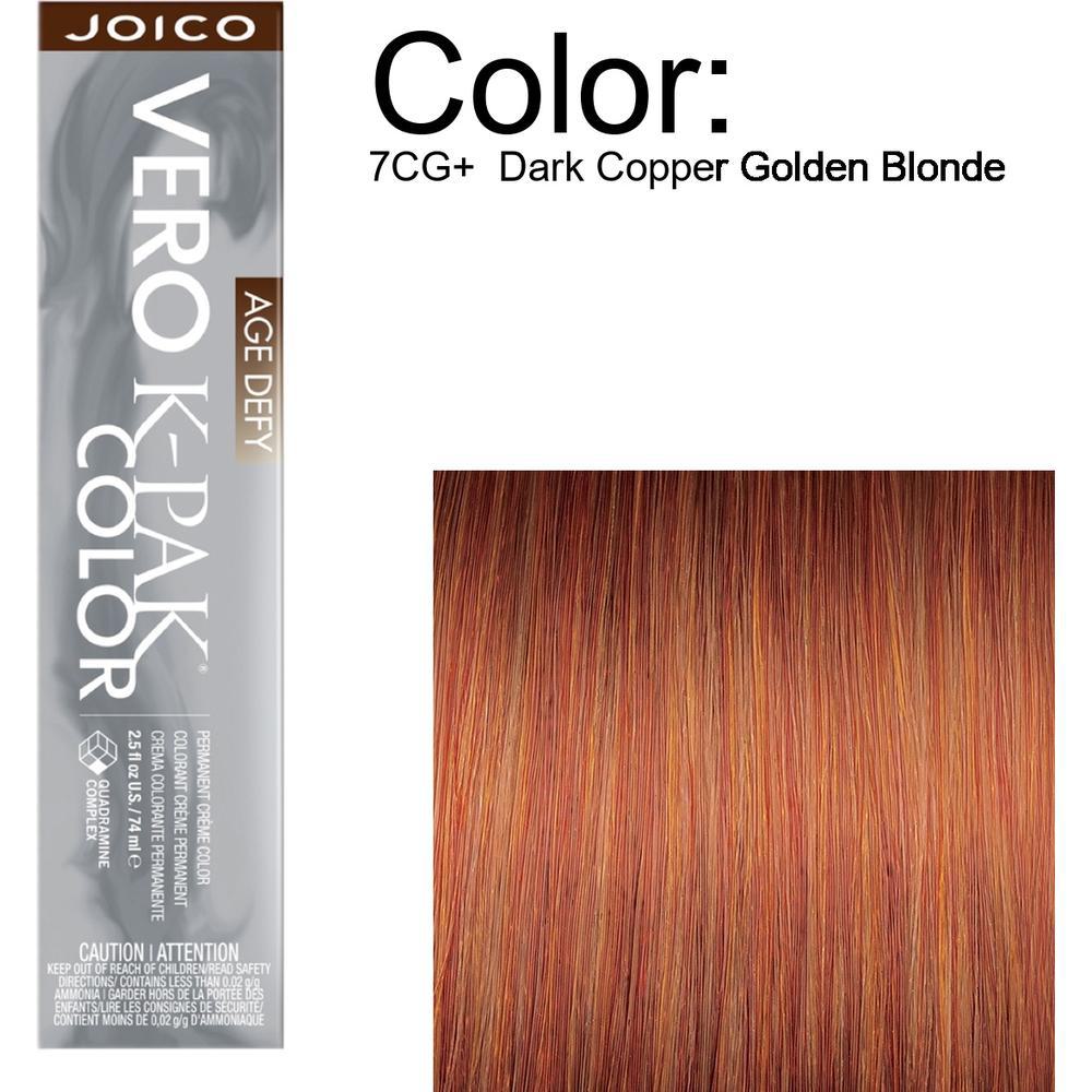 Joico Vero K-PAK Age Defy Permanent Creme Color - 7CG+  Dark Copper Golden Blonde / 2.5 oz.