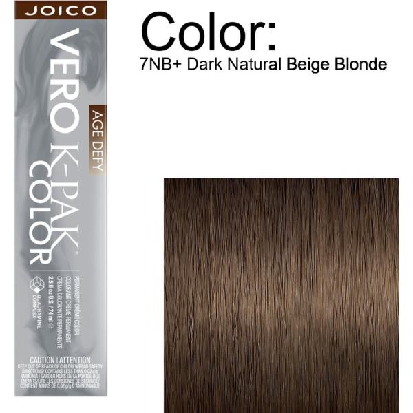 Joico Vero K-PAK Age Defy Permanent Creme Color - 7NB+ Dark Natural Beige Blonde / 2.5 oz.