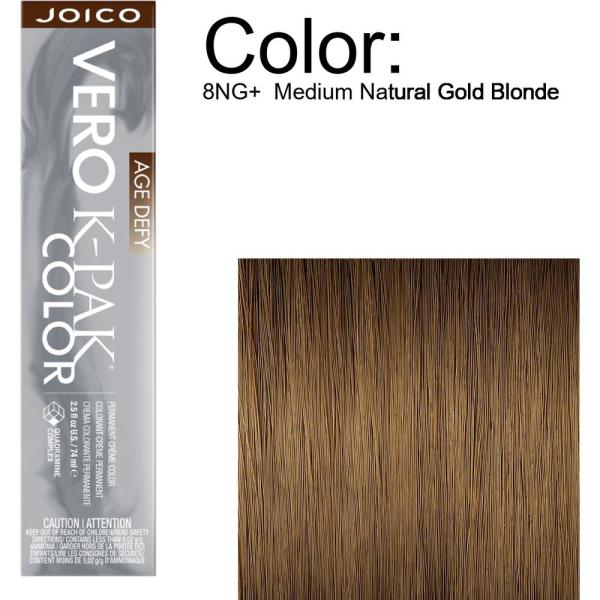 Joico Vero K-PAK Age Defy Permanent Creme Color - 8NG+  Medium Natural Gold Blonde / 2.5 oz.