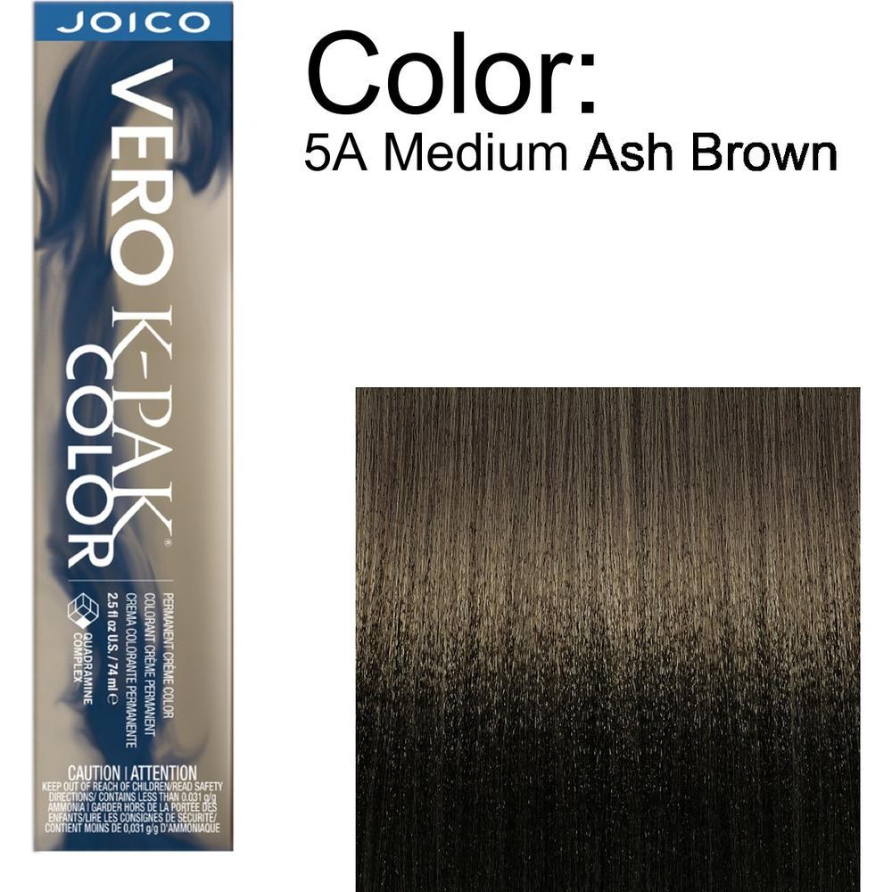 Joico Vero K-PAK Permanent Creme Color - 5A Medium Ash Brown / 2.5 oz.