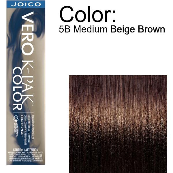 Joico Vero K-PAK Permanent Creme Color - 5B Medium Beige Brown / 2.5 oz.