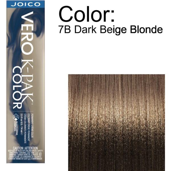 Joico Vero K-PAK Permanent Creme Color - 7B Dark Beige Blonde / 2.5 oz.
