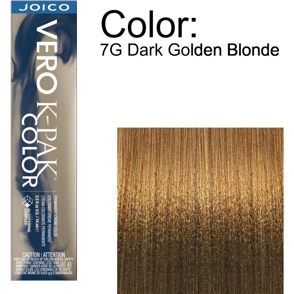 Joico Vero K-PAK Permanent Creme Color - 7G Dark Golden Blonde / 2.5 oz.