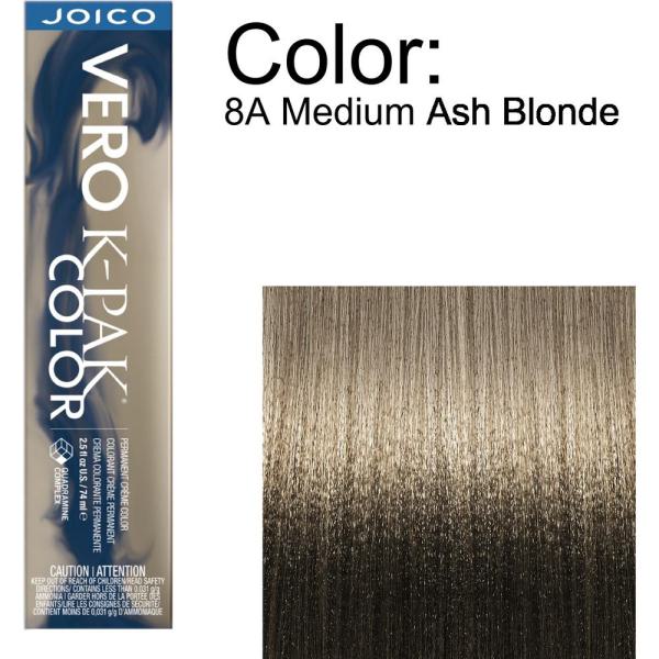 Joico Vero K-PAK Permanent Creme Color - 8A Medium Ash Blonde / 2.5 oz.