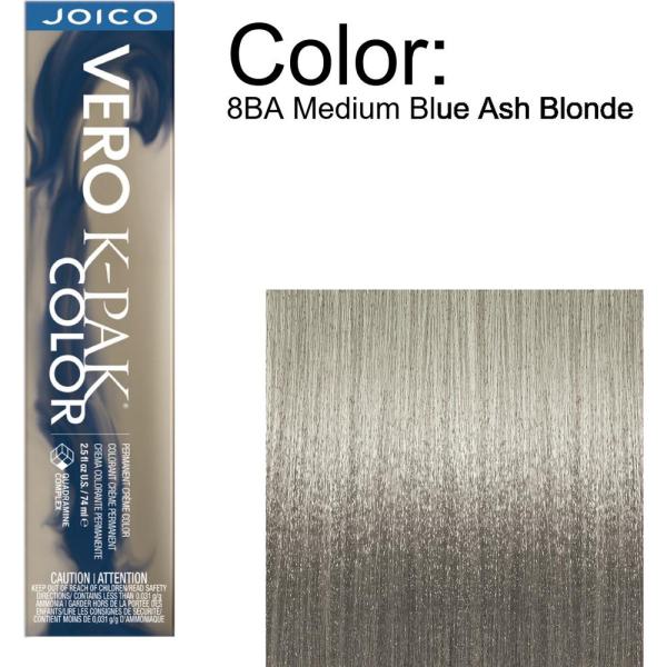 Joico Vero K-PAK Permanent Creme Color - 8BA Medium Blue Ash Blonde / 2.5 oz.