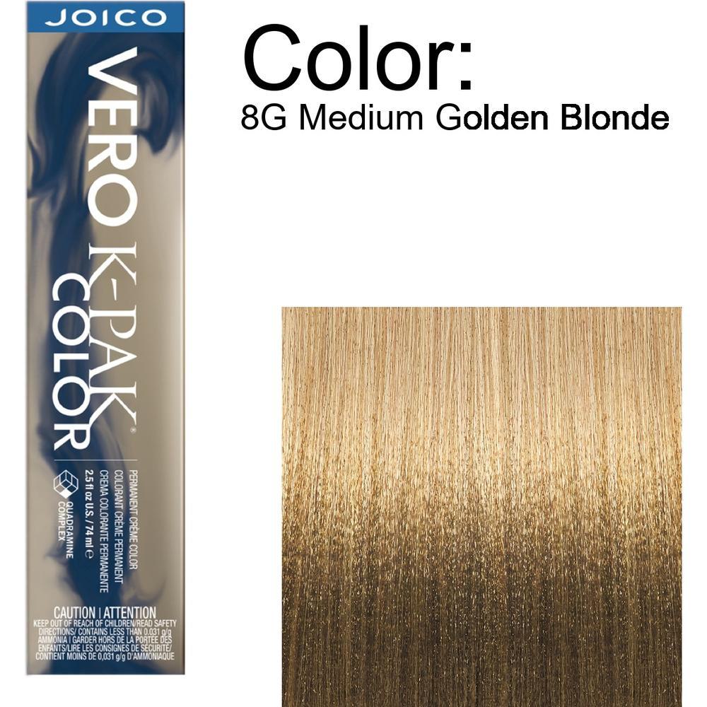 Joico Vero K-PAK Permanent Creme Color - 8G Medium Golden Blonde / 2.5 oz.