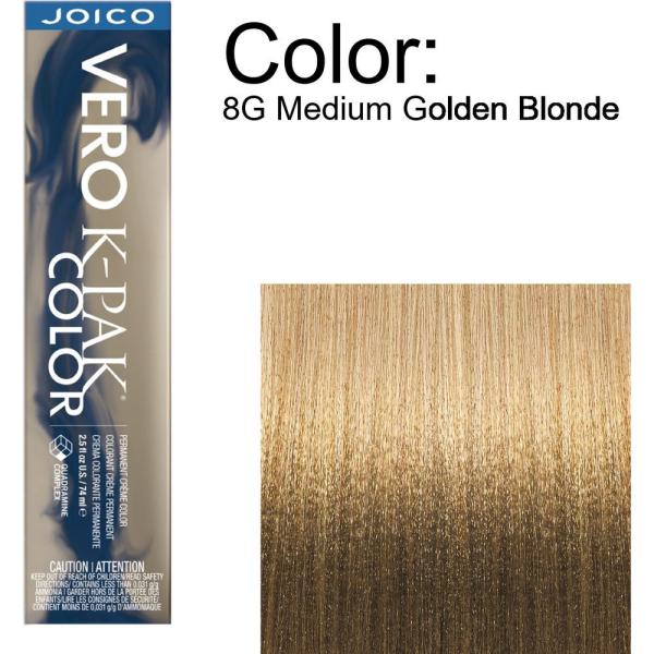 Joico Vero K-PAK Permanent Creme Color - 8G Medium Golden Blonde / 2.5 oz.