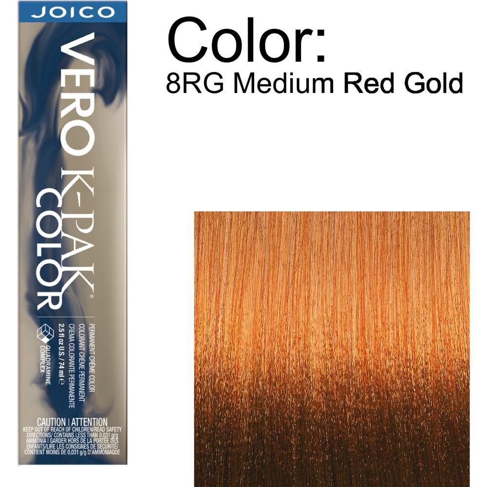 Joico Vero K-PAK Permanent Creme Color - 8RG Medium Red Gold / 2.5 oz.