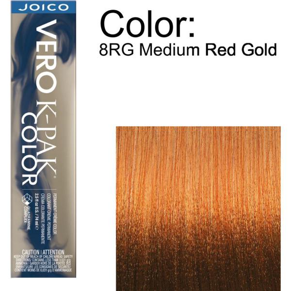 Joico Vero K-PAK Permanent Creme Color - 8RG Medium Red Gold / 2.5 oz.