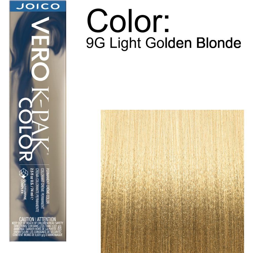 Joico Vero K-PAK Permanent Creme Color - 9G Light Golden Blonde / 2.5 oz.