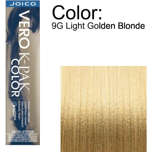 Joico Vero K-PAK Permanent Creme Color - 9G Light Golden Blonde / 2.5 oz.