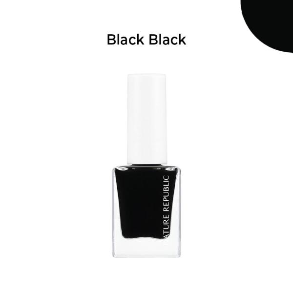 COLOR &amp; NATURE NAIL Black &amp; Red FULL COAT EDITION 1 (w/ GREEN TEA NAIL REMOVER + NAIL GRADIENT SPONGE SET)